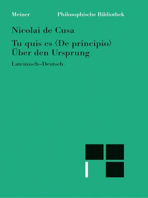 cover image of Tu quis es (De principio). Über den Ursprung